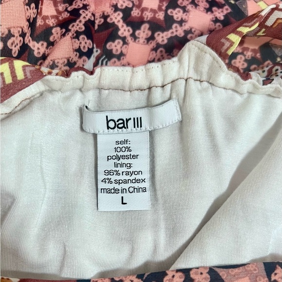 Bar III Red Orange/ brown bohemian Halter Sheath Maxi Dress large - Picture 3 of 11